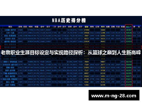 老詹职业生涯目标设定与实现路径探析：从篮球之巅到人生新高峰